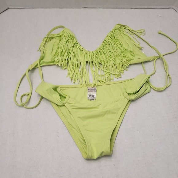 l*space L * Space Swim Swimsuit Fringe Audrey Halter & Bikini Set S - Picture 1 of 9